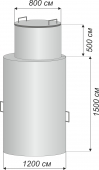 Кессон металлический 2000*1200 с горловиной (6 мм сталь)
