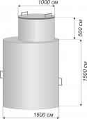 Кессон металлический 2000*1500 с горловиной (6 мм сталь)