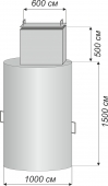 Кессон металлический 2000*1000 с квадратной горловиной (5 мм сталь)