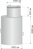 Кессон металлический 2500*1500 с горловиной (5 мм сталь)